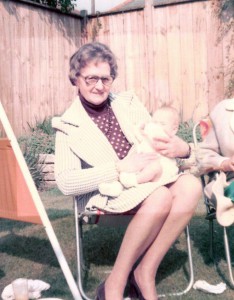 Phyllis holding her first Grandson, Paul
